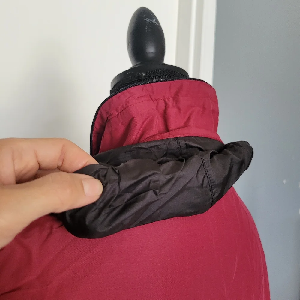 Valentino Made In Italy‎ Burgundy Red Bomber Rain Jacket Women's Size Small